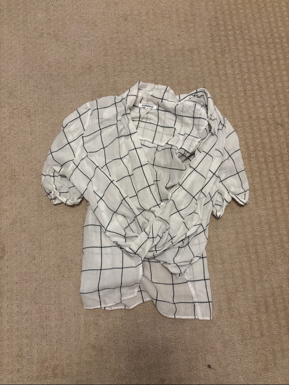 Light Gray Windowpane Check women’s Shirt - glamorous brand